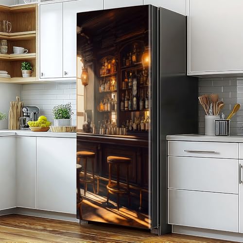 Self-Adhesive Vinyl Refrigerator Stickers Peel and Stick Removable Wallpaper for Doors, Walls, Furniture Wrinkle-Resistant Waterproof No Residue Easy DIY Home Decor (Type 2, 32.3"x78.7") - color: Type 2