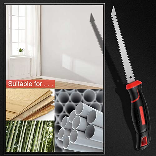 HAUTMEC 6-Inch Drywall Jab Saw, Double-Edge Sheetrock Saw with Sharp Tip & Soft Grip Handle, Keyhole Hand Saw for Drywall, Wallboard, Plywood, Plastic & Wood – HT0028 - style: Double Edge Jab Saw