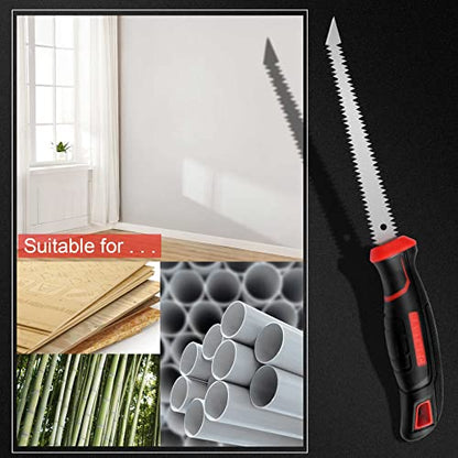 HAUTMEC 6-Inch Drywall Jab Saw, Double-Edge Sheetrock Saw with Sharp Tip & Soft Grip Handle, Keyhole Hand Saw for Drywall, Wallboard, Plywood, Plastic & Wood – HT0028 - style: Double Edge Jab Saw