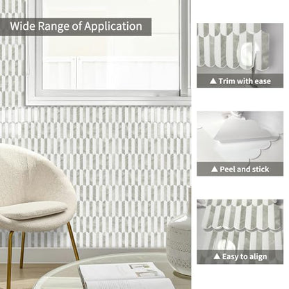 10-Sheet Upgraded Thicker Peel and Stick Kitchen Backsplash Tiles - color: Beige
