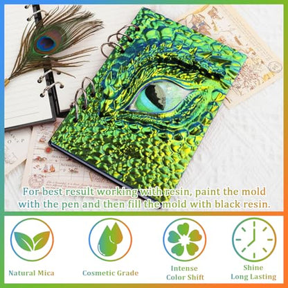 Matio Chameleon Mica Powder,10 * 5g Chrome Powder, 5 Pearlescent Effect - color: 10 Colors Mix
