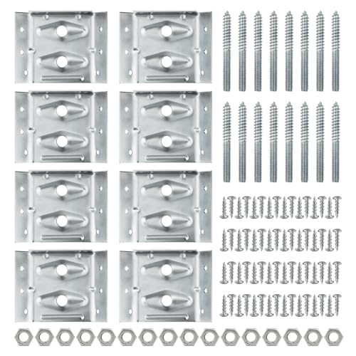 POWERTEC Surface Mount Corner Brackets 8PK w/ Mounting Hardware, Corner Braces for Coffee Table/Desk Legs/Dining Table/Bench Legs (71428-P2) - size: 2-5/8" x 3-3/8", style: Flat Corner Brackets Combo, 8PK