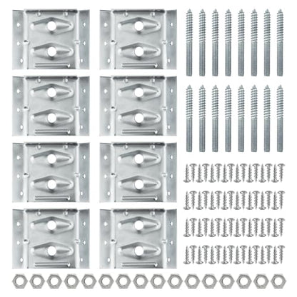 POWERTEC Surface Mount Corner Brackets 8PK w/ Mounting Hardware, Corner Braces for Coffee Table/Desk Legs/Dining Table/Bench Legs (71428-P2) - size: 2-5/8" x 3-3/8", style: Flat Corner Brackets Combo, 8PK