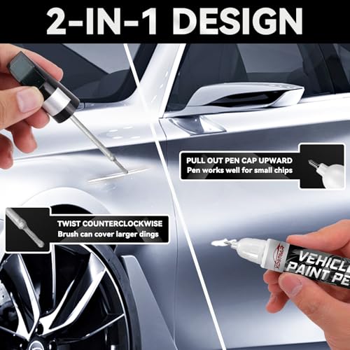 Silver Touch Up Paint for Cars, Professional Automotive Paint Scratch Repair, Lasting Auto Scratch Remover, Color Accurate, Quick Drying, Easy to Use, Safe and Waterproof, Versatile Use - color: Silver