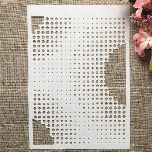 TIAMECH A4 Reusable Gradient Dot Grid Stencil for Painting - color: Gradient Dot Grid