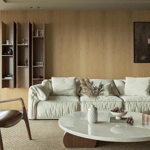 Extra Wide 48"x354" Wood Grain Contact Paper Peel Stick Faux Wood Wallpaper - color: Brown, size: 48" x 354.3"