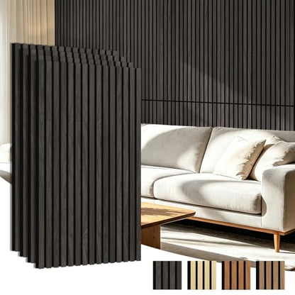 Art3d 47 x 23.6 in Acoustic Wood Slat Design Wall Panels, 4-Pack, Grey Oak - color: Grey Oak, size: 23.6" x 47"