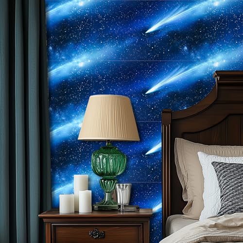 HOMETITUTE Starry Sky Galaxy Peel Stick Wallpaper 118.1x17.7 Inch Vinyl - color: Galaxy