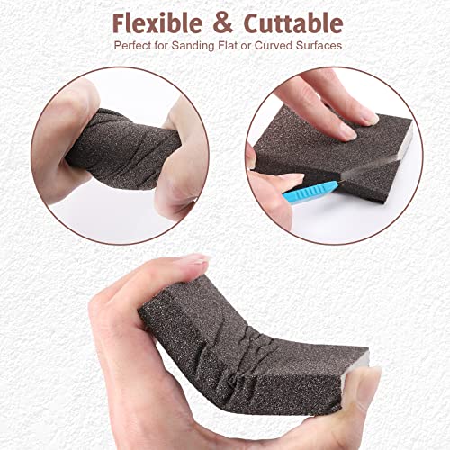 8PCS Sanding Sponge, Sanding Blocks of 60/80/120/220 Assorted Grits