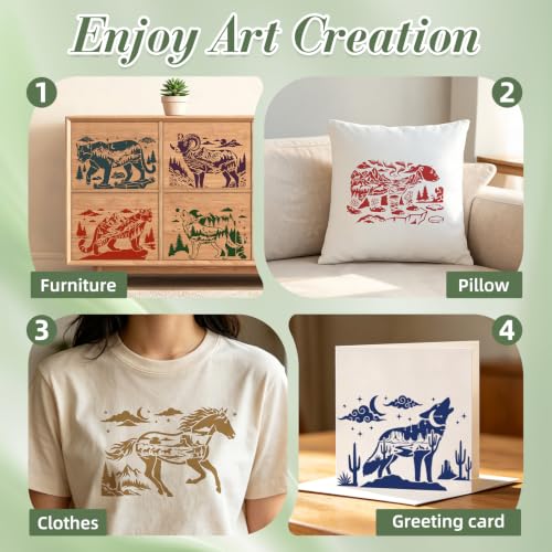 Animal Stencils for Crafts Reusable 9Pcs Stencils(11.8X7.8 Inch) - color: Animal 2