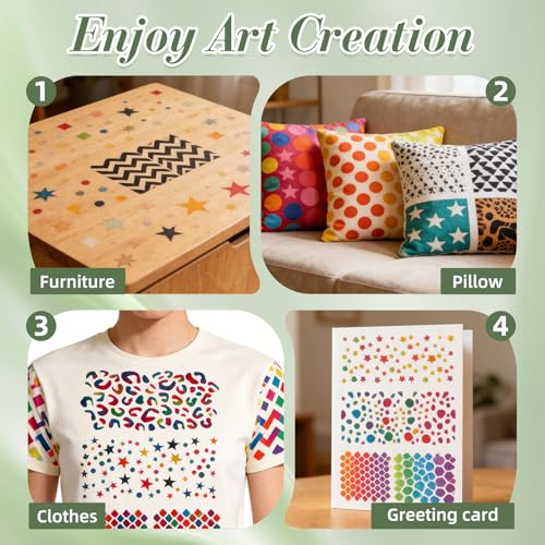 12Pcs Geometric Texture Stencils for Crafts Reusable(11.4X8.2 Inch) - color: Texture 6
