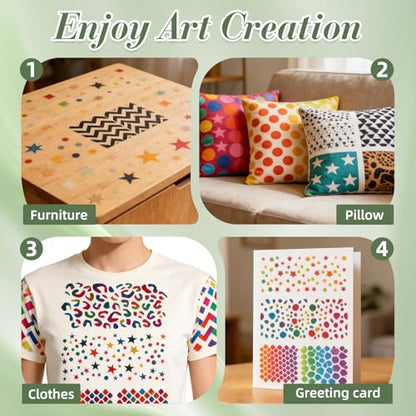 12Pcs Geometric Texture Stencils for Crafts Reusable(11.4X8.2 Inch) - color: Texture 6