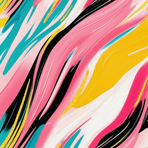 HOMETITUTE Brushstroke Peel and Stick Wallpaper 118.1x17.7 Inch Vinyl - color: Vibrant Brushstroke Modern