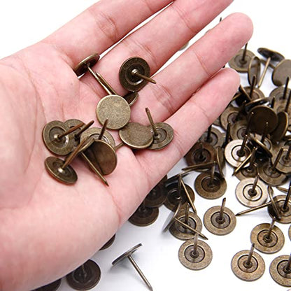 Piutouyar 20 mm / 0.8 Inch Flat Head Thumb Tacks, Bronze, 100Pcs - color: Bronze, size: 16*20mm/0.6*0.8"