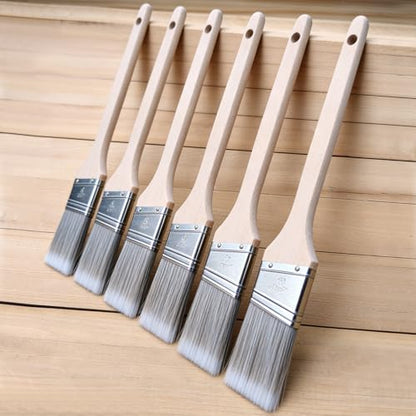 King Origin 2 Inch Angled Paint Brushes 6 PCS Wood Handle - size: 2 Inch, 6 Pack