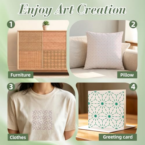 Geometric Texture Stencils for Crafts Reusable 31Pcs Stencils(5.1X5.1 Inch) - color: Texture 32