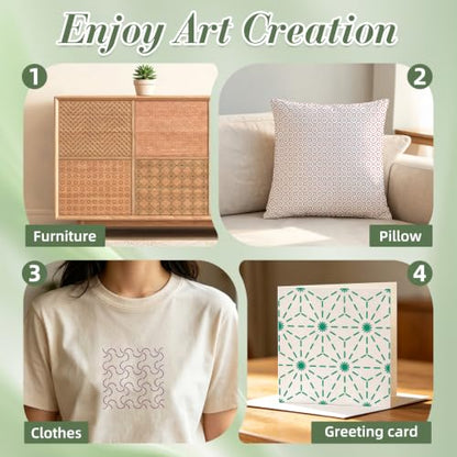 Geometric Texture Stencils for Crafts Reusable 31Pcs Stencils(5.1X5.1 Inch) - color: Texture 32