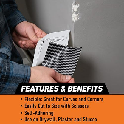 GORILLA Durable Wall Repair Patch, 4x4, for Walls & Ceilings