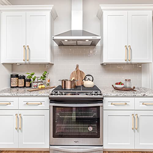 9BUILD 10 Pack 5 Inch Brushed Brass Cabinet Pulls,Kitchen Hardware - color: Brushed Brass, size: 5"/128MM Hole Center