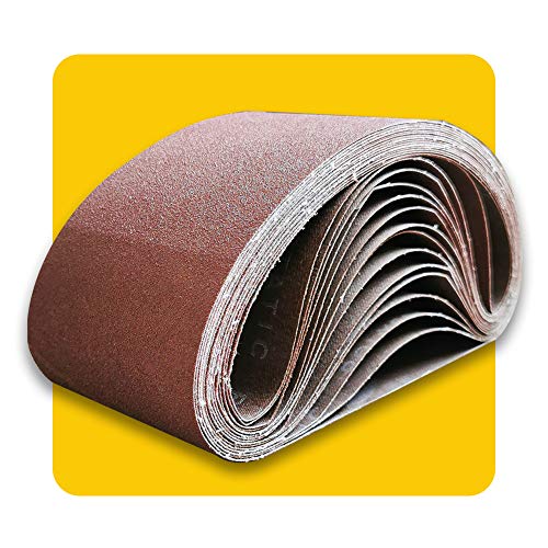 4x36 4 x 36 inch Sanding Belt Pack 4-Inch x 36-Inch,12 Pcs(4 Each of 80 120 150 Grits) Aluminum Oxide for Sander - size: 4x36in