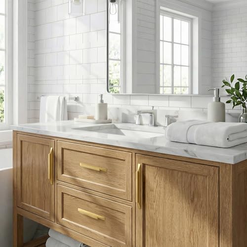 Goldenwarm 25 Pack Gold Cabinet Handles, 5" Hole Center Finger Pulls - color: Matte Gold, size: 5in Hole Centers