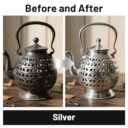 SENVEN Liquid Silver Leaf Paint High Gloss Multi Surface Rich Silver Paint for Metal, Wood, Plastic, Canvas, Appliance, Furniture Scratch Repair & Art Handcrafts 30ml/1.5oz Fast Drying Acrylic Metallic Finish