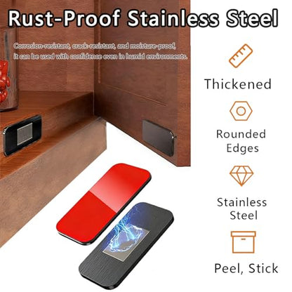 5 Sets Ultra Thin Magnetic Cabinet Catch,No-Drill Adhesive Drawer Magnets