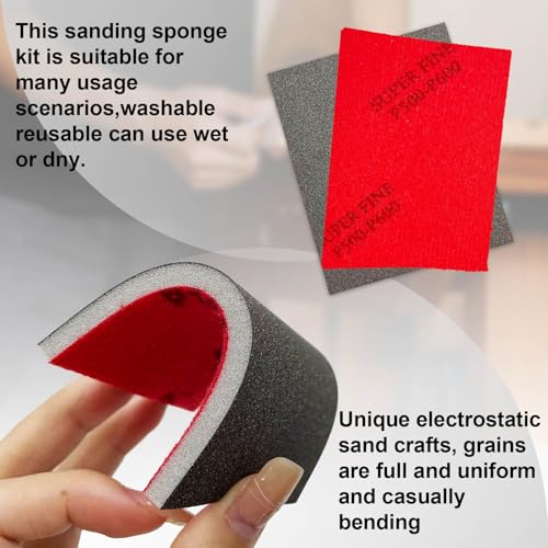 Sanding Sponge Set, 20 Pcs 500-600 Grit Sanding Block Pads - size: 500-600 x 20pcs