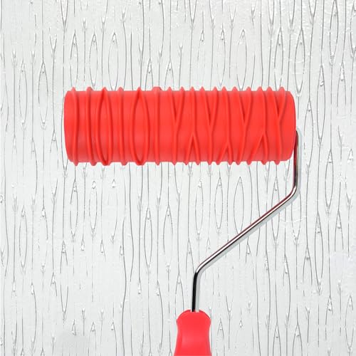 Hanroy 8'' Texture Paint Roller for Wall, Rubber Pattern Paint Roller - color: 2018T