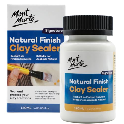 Mont Marte Natural Finish Clay Sealer 4.06 US fl oz (120ml), Matte Clay Varnish for Sculpting Projects, Clay Jewelry, Décor, Ideal for Air Hardening and Polymer Clay