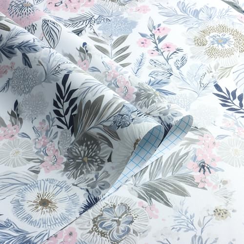 Nukofal Floral Peel and Stick Wallpaper Boho Contact Paper 16.9inx118.1in - size: 16.9inch x 118.1inch