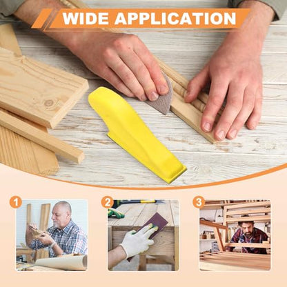 HARFINGTON 70 Pcs Detail Sander Paper 220 Grit 3.5" x 1.2" Micro Hand Sanding Papers Sheets Wet Dry Sandpapers with Sanding Block Tool for Wood Furniture Crafts Woodworking - style: 220 Grit