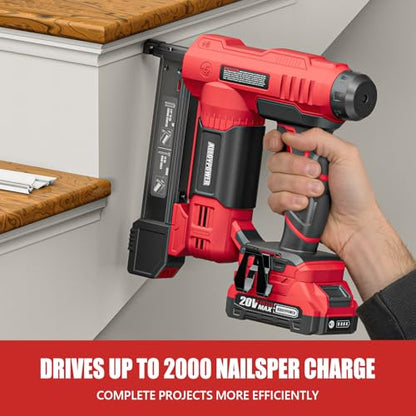 ALLOYPOWER 2 in 1 Cordless Brad Nailer/Electric Stapler with 2.0Ah Battery and Charger,1000pcs Nails and 500pcs Staples Included for Home Improvement & Woodworking