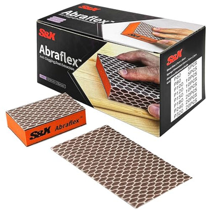 S&X Sanding Block Set, 100 Sheets + 2 Sponges, Mixed Grit - color: Grit 320/240/180/150/120/100/80/60, size: 100-Pack
