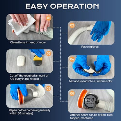 Boncart High Strength AB Epoxy Putty, 200g Steel Reinforced Repair Filler - color: 200g, Grey