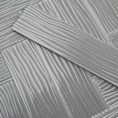 Lovdeco Grey Water Wave Glass Subway Tile, Glass for Bathroom Kitchen Backsplash Wall, 3 x 12 Inch, 4 Sq.Ft. - color: Gray, size: 3 x 12 Inch