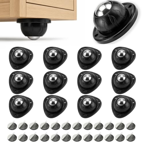Self Adhesive Caster Wheels, 12 Pack, 32 lb Per Wheel - size: 12 Pack