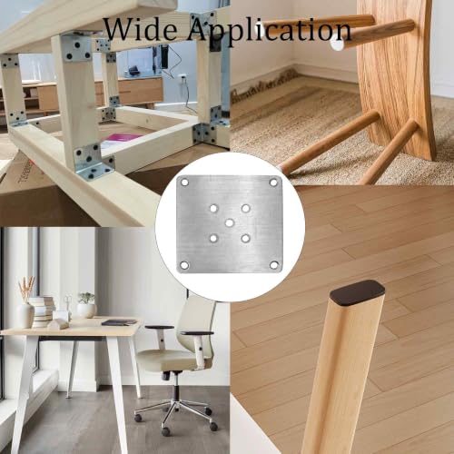 6PCS 9x9cm(3.54"x3.54") Furniture Leg Mounting Plates, Metal Flat T-Plate Connector Bracket with Screws for Sofa Chair Cabinet Table Leg Repair Replacement DIY - size: 3.54"x3.54"
