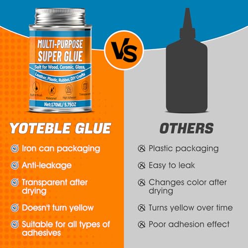 JAOJAO Super Glue with Brush(170ml), All Purpose Strong Clear Adhesive