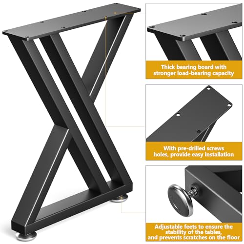 16" Metal Coffee Table Legs, Y-Type Set of 2, 40 cm H x 30 cm W - size: 16" Y-Type (Standard)