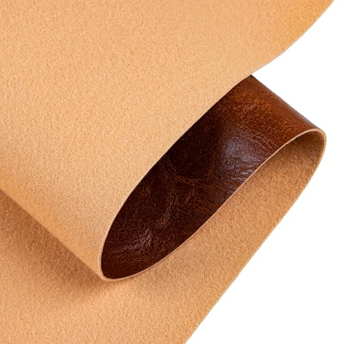 Faux Leather Fabric Sheet, 12 x 54 Inches, Texture Synthetic Material for DIY Crafts, Leather earings,Upholstery, Automotive, Sofa Projects Individual 1/3 Yard Cut (Brown, 1/3 Yard) - color: Brown, size: 1/3 Yard