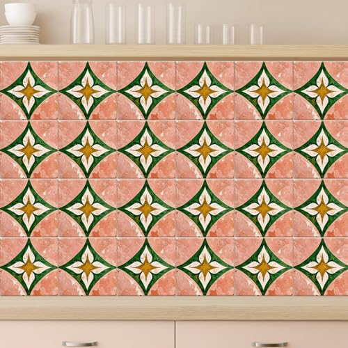 Faccito 24 Pcs Diamond Star 4x4 Tile Stickers Peel Stick Wall - style: Diamond Star