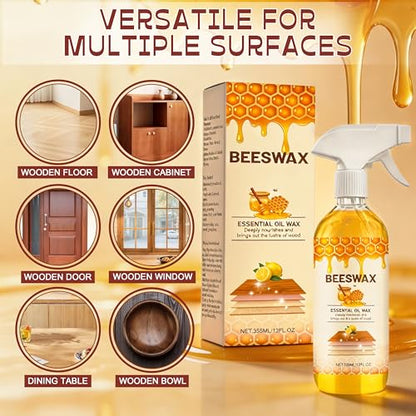 Scratcherase Beeswax Floor Spray, Beeswax Wood Polish Spray, Cleans, Restores Shine, Scratches, Suitable for Floors, Wooden Sofas, and Furniture (1PCS)