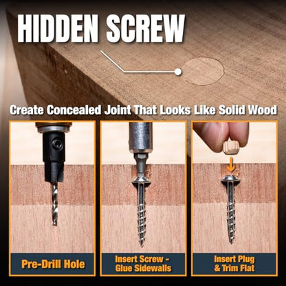POWERTEC Dual Side Drill and Driver Bit with 1/4" Hex Shank Adapter, for Drilling Pilot Holes & Counterbores, and Fastening #2 Square-Drive Screws, 1 PK (72293) - style: Dual Side Drill & Driver Bit (1/4" Hex Shank)
