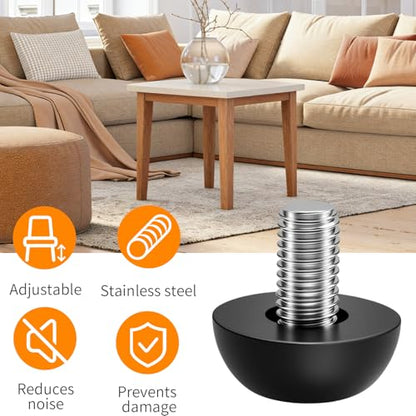 64Ps M8 Thread Stainless Steel Adjustable Leveling Feet - color: 64pcs