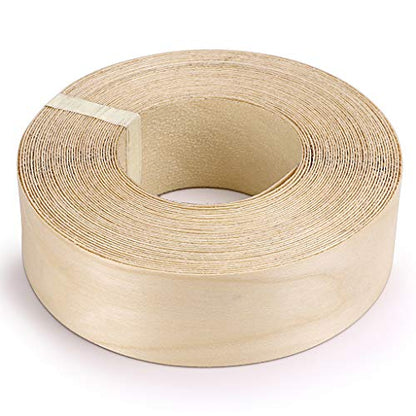 Skelang 2'' × 50' Birch Edge Banding, Roll Wood Edge Tape, Iron-on Veneer Banding with Hot Melt Glue, Pre-glued Edge Banding for Covering Edge of Table, Door, Shelf, Cabinet Hardboard, Fiberboard - size: 2'' x 50'