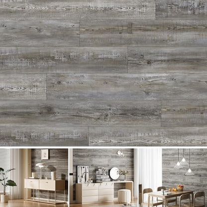 SINGULARWOOD Wall Panels,Peel&Stick Installation Vinyl Planks for Walls - color: Barnwood