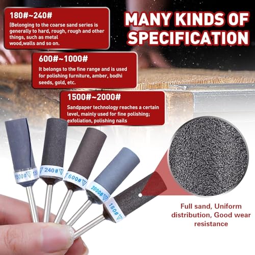 25PCS Sanding Drums & Sandpaper Sticks Set for Dremel Rotary Tool - size: Mixed 1