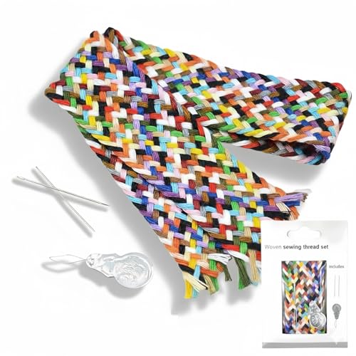 Extra Strong Sewing Thread Plait Kit, 21 Colors-Cut Polyester Threads for Hand Sewing Repair, Portable Travel Mending Kit with Needles & Threader, Compact Emergency Sewing Supplies