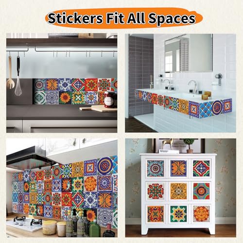 24 PCS Peel and Stick PVC Tile Stickers Waterproof Removable - color: Style a, size: 8 x 8 Inch